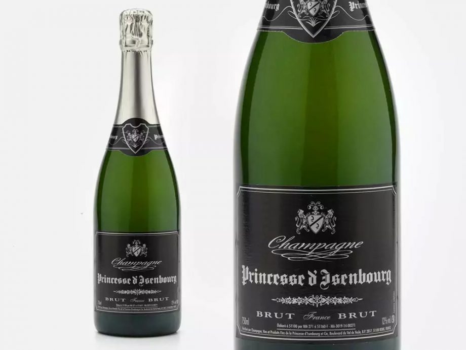 Bottle of Champagne Non-Vintage Princesse d'Isenbourg, product of France ~ EXCELLENT QUALITY ONE BOTTLE TRADITION BRUT